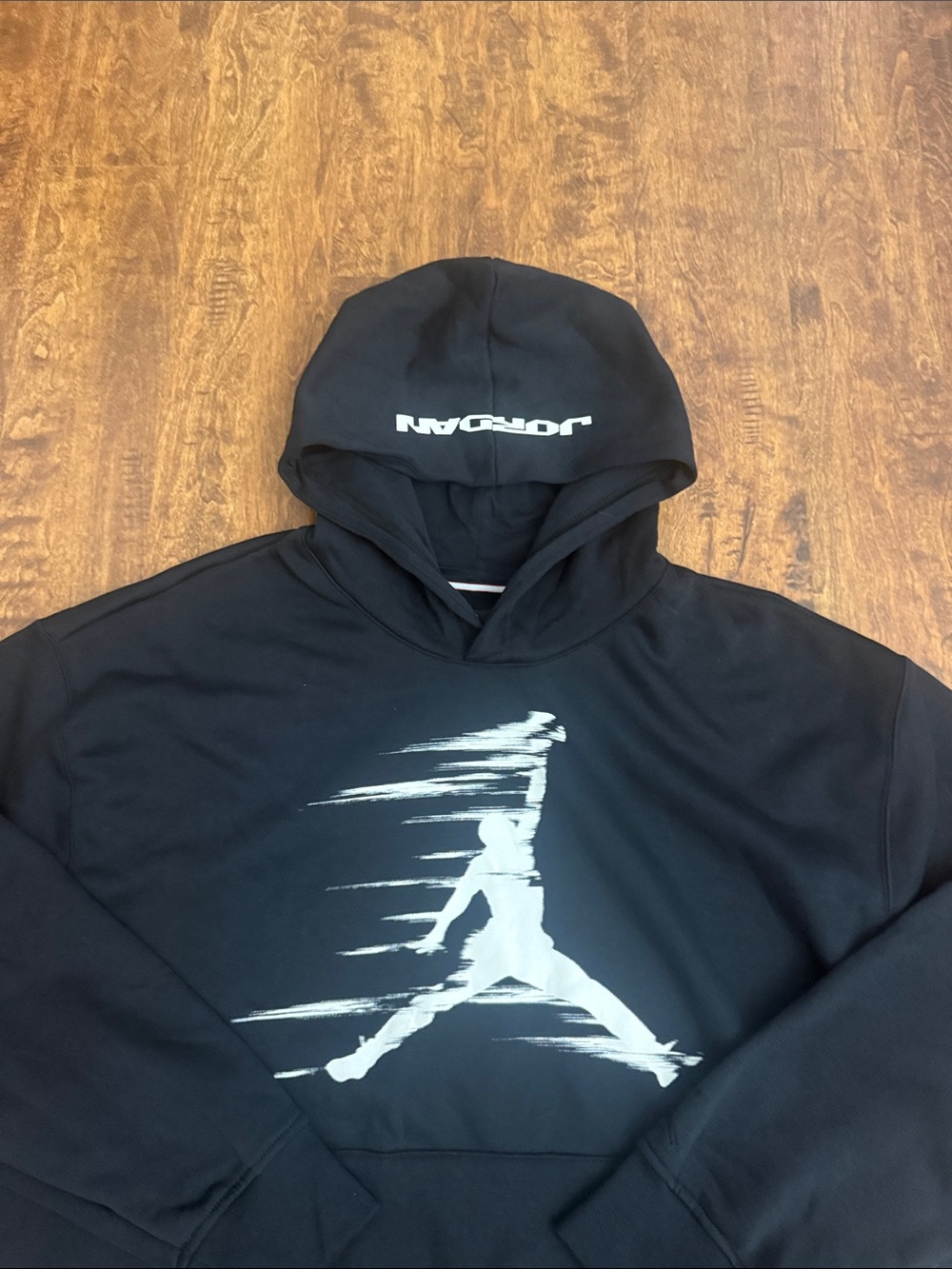 Jordan Black Pullover Hoodie with White Jumpman Graphic - Picture 2 of 11